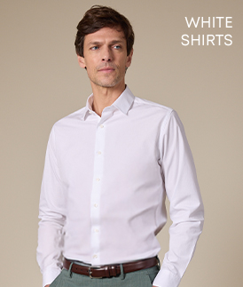 Man in a formal light blue cotton shirt