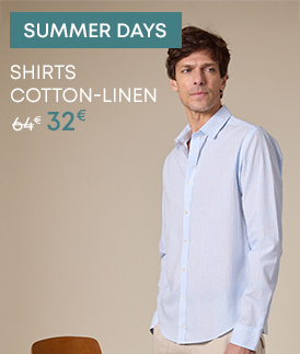  Light blue men’s cotton-linen shirt