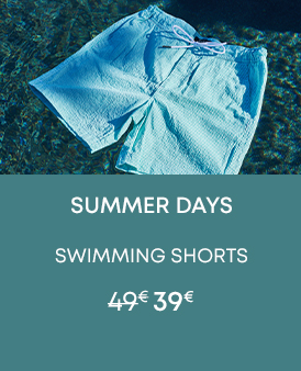 Striped red, white and blue men’s swim shorts