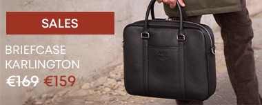 Leather briefcases in brown and black