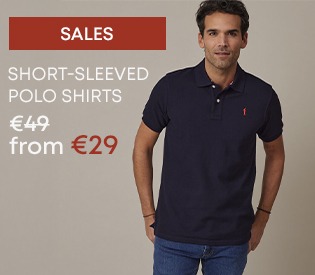 Men’s short-sleeve polo in navy cotton