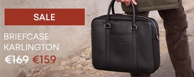 Leather briefcases in brown and black