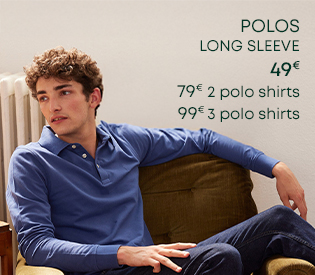 Man wearing a red long-sleeve polo shirt