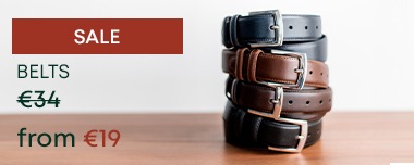 Men's leather belts in black and brown
