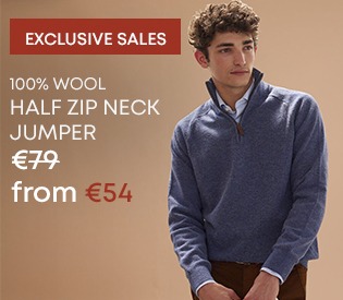 Man wearing a wool half-zip jumper