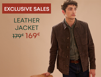 Man wearing a brown leather jacket