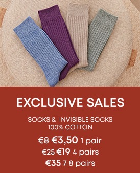 Men's 100% cotton socks – Private Sale from €3.50 a pair