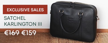 Men's black grained leather satchel Karlington III – Private Sale €149