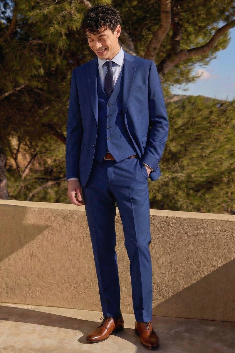 Three-piece ceremony suit, slim fit, deep blue