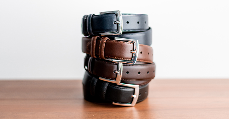 Men's leather belts