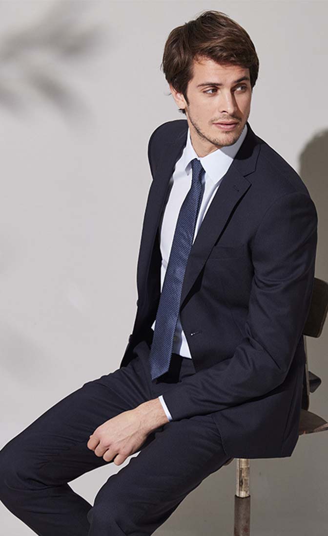 Navy wedding suit