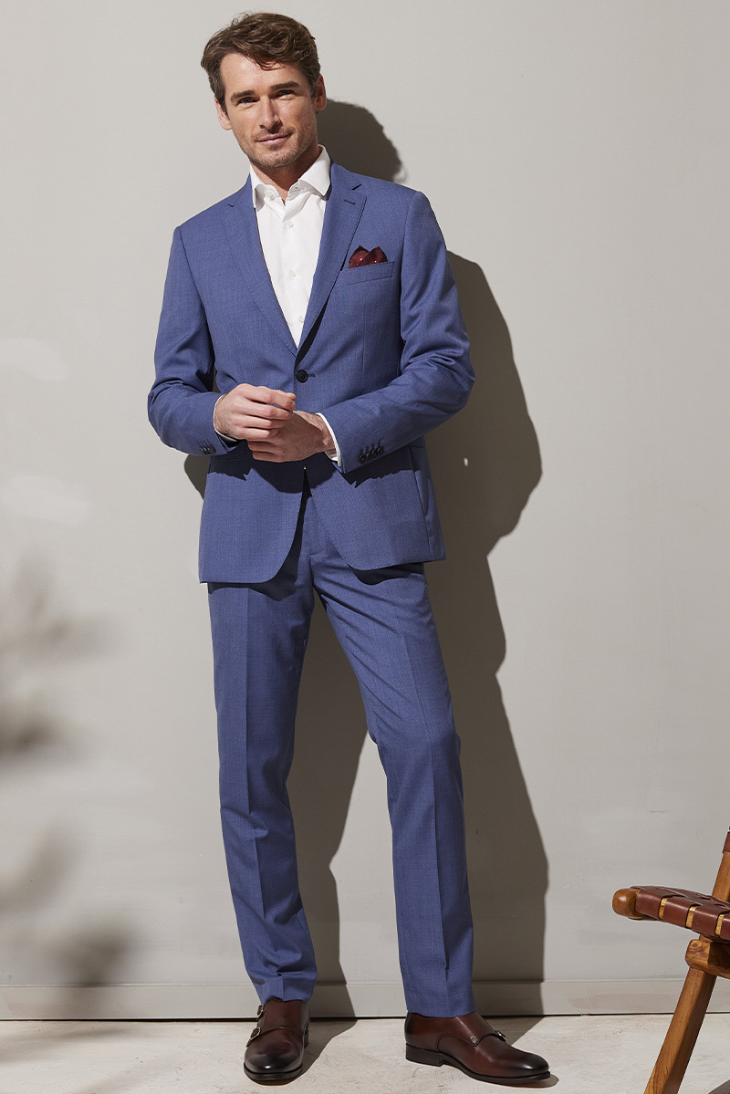 Lazare suit light blue melange