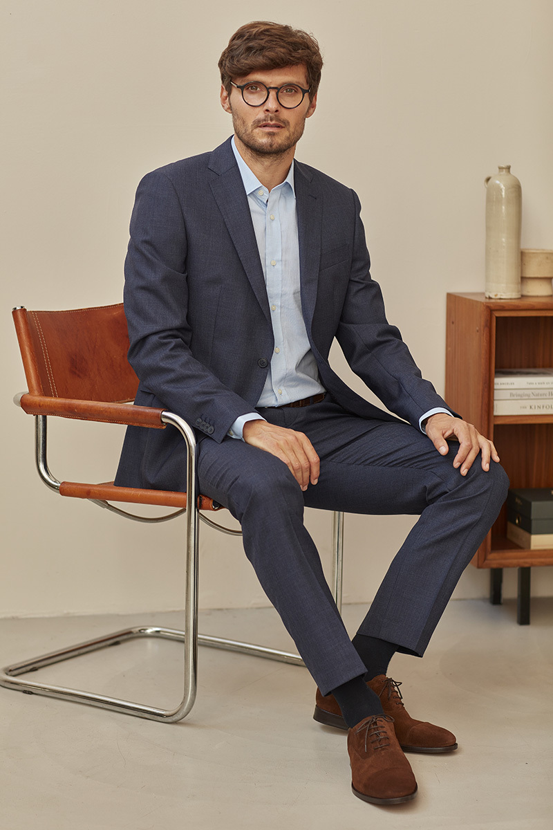 Lazare suit dark blue melange