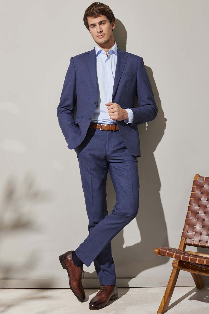 Lazare suit blue melange