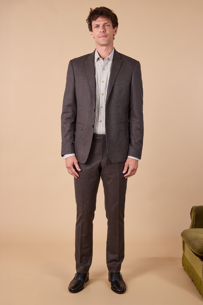 Lazare Chocolate Melange Suit