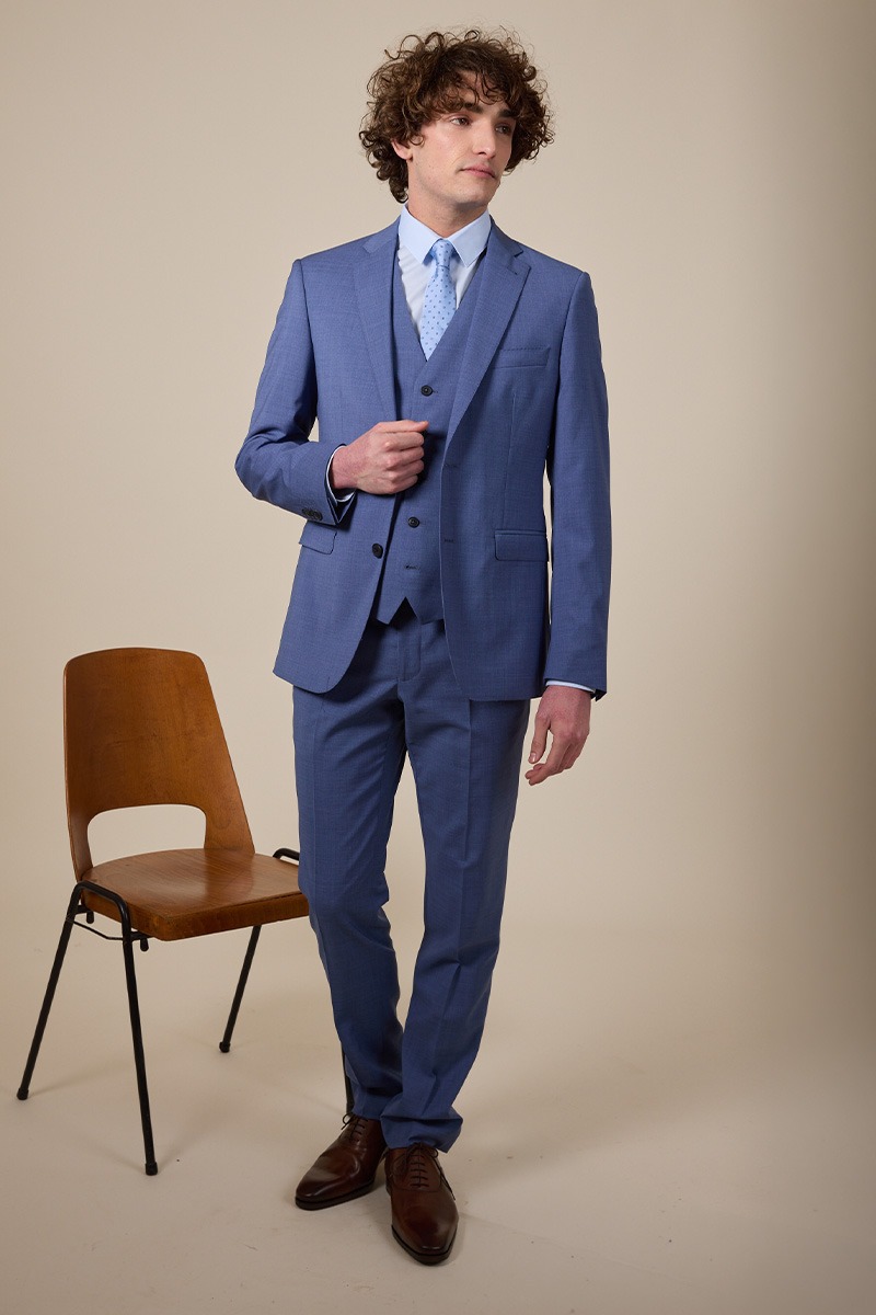 Lazare Middle Blue Melange Suit