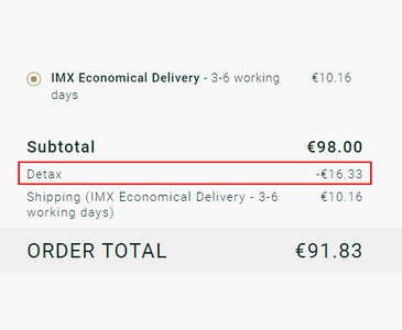 Detax outside EU