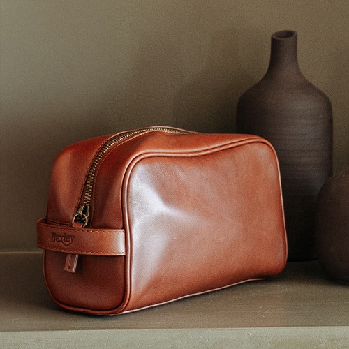 Men's leather toiletry bag Father's Day