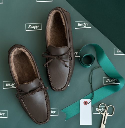 Pair of leather slippers