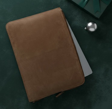 Leather laptop sleeve