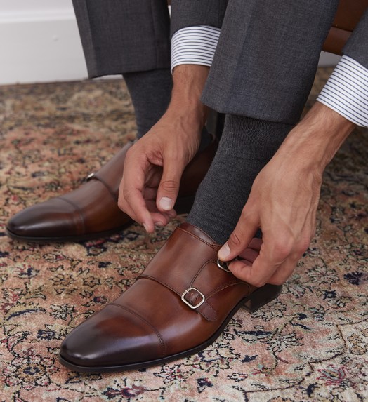 Men buckled shoes