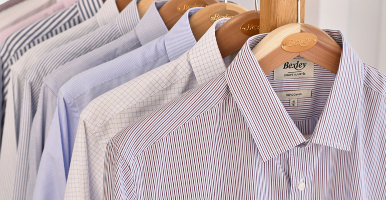 Bexley shirts on hangers
