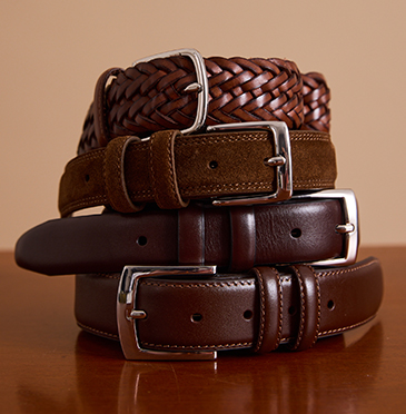 Men's leather belts