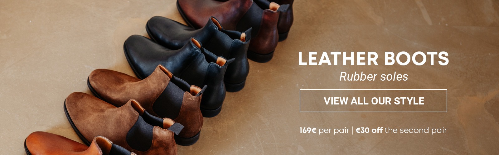 Men's brown and black leather Chelsea boots with rubber soles