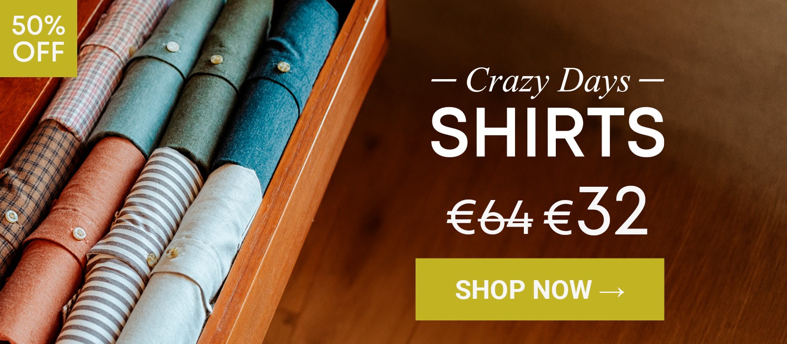 Bexley men's plain and striped shirts up to 50% off during Flash Days