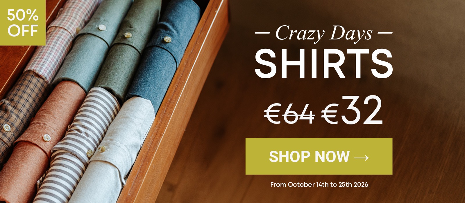 Bexley men's plain and striped shirts up to 50% off during Flash Days