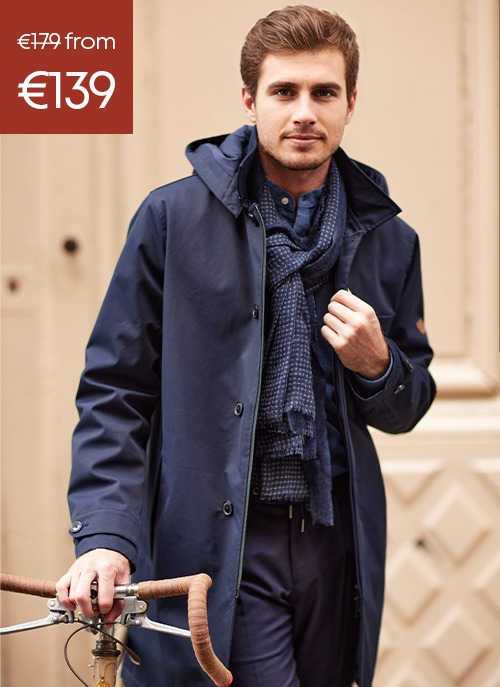 Beige parka for men on sale.