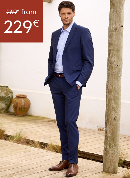 Dark blue two-piece suit for a sophisticated formal look
