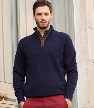 Half zip jumper with shirt clearance