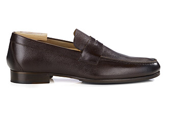 Grained Chocolate leather loafers - DAVIES