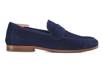 Navy Suede Men's penny loafers - DERVIO