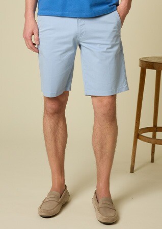 Light Azure Blue Chino Shorts - BARRY