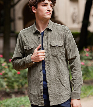 Army Green Corduroy over shirt - VICTORIN