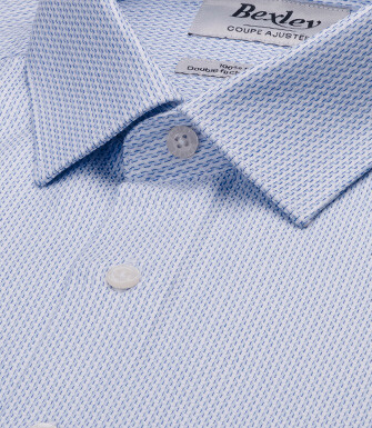 Men’s light blue twill shirt with a textured finish - VILMOND CLASSIC