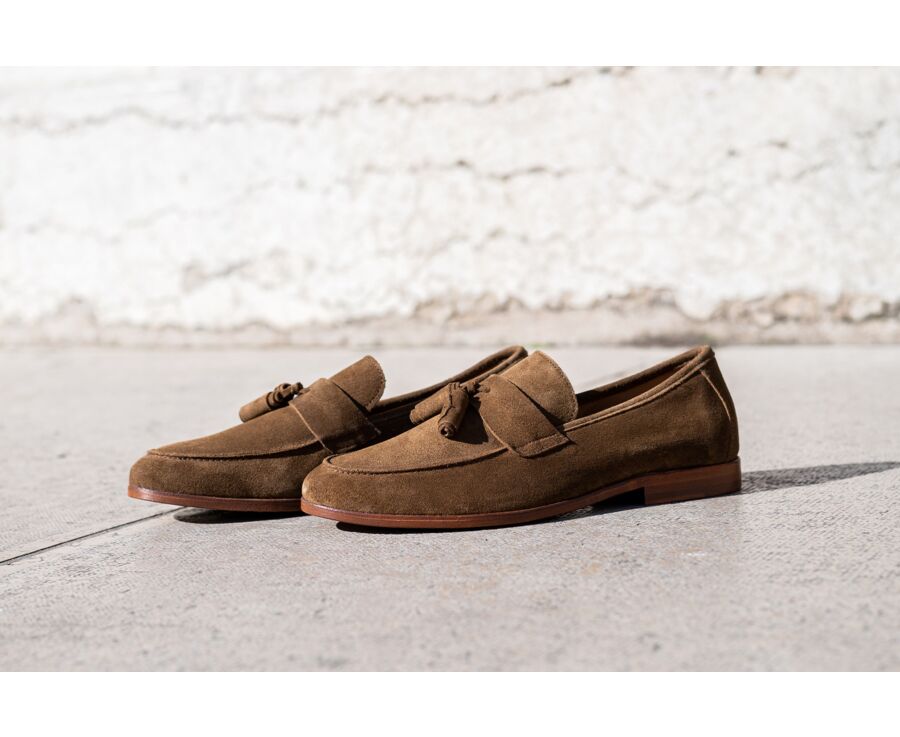 Hazelnut Leather Suede Men's loafers - BROGLIO