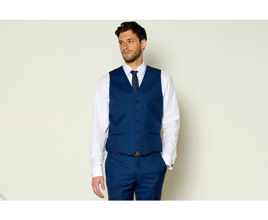 Men's Deep Blue Suit Waistcoat - LAZARE