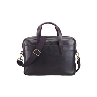 Dark Chocolate Men's leather briefcase Harwinton | Bexley