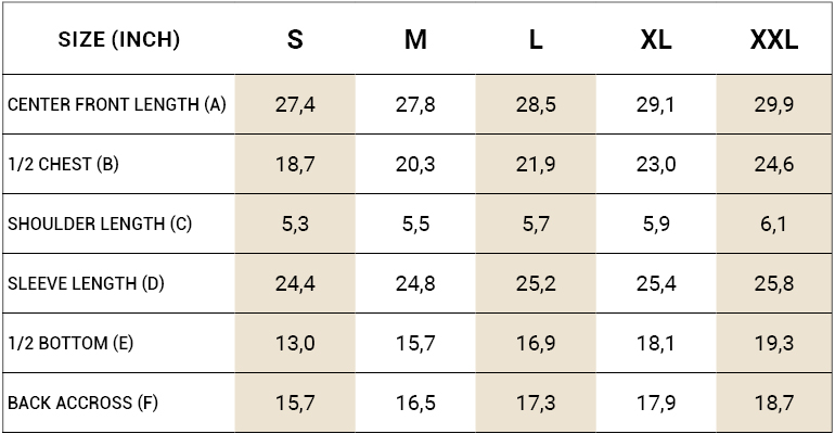 measurement tables emerinos