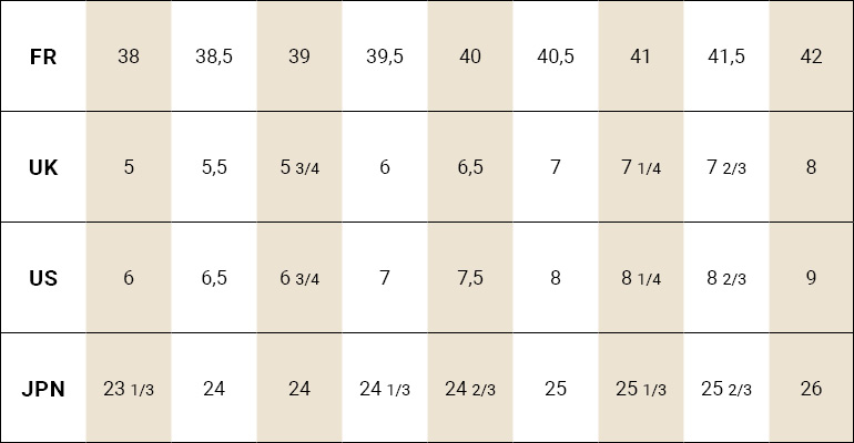 Size Guide For Dress Casual Shoes