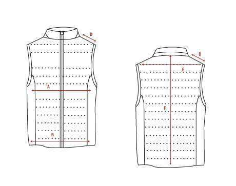 take down jackets' measurements