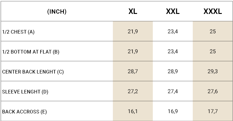 Sizes adjusted polos longsleeves