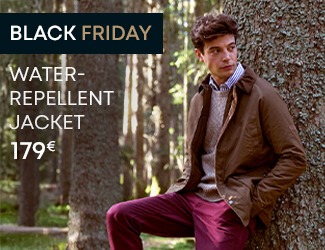 Man wearing a water-repellent brown parka