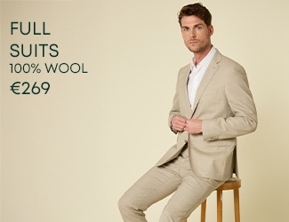 Man wearing a wool mix-and-match suit on promotion