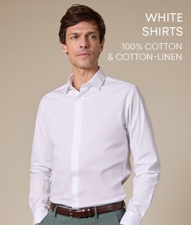 Man wearing a white cotton shirt