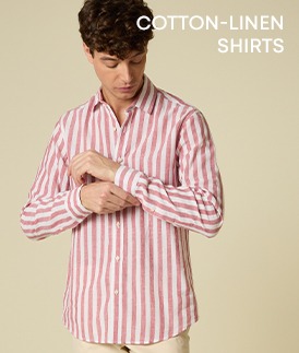 Striped cotton-linen shirt