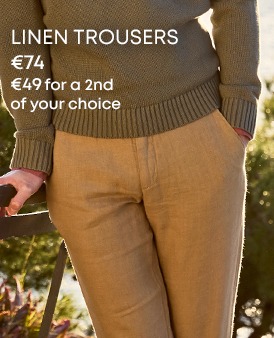 Man wearing beige linen trousers – Linen trousers offer